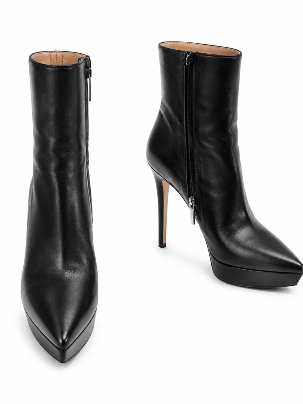 Gianvito Rossi Black Leather Pointed Stiletto Ankle Boots